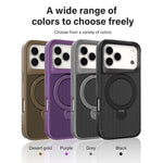 Custodia per telefono con supporto MagSafe a 360° e texture in fibra di carbonio., For iPhone 17 Pro Max