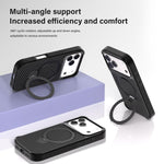 Custodia per telefono con supporto MagSafe a 360° e texture in fibra di carbonio., For iPhone 17 Pro Max