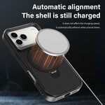 Custodia per telefono con supporto MagSafe a 360° e texture in fibra di carbonio., For iPhone 17 Pro Max