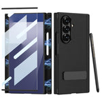 Custodia per telefono GKK in pelle pieghevole magnetica con supporto girevole a linea singola e stilo magnetico., For Samsung Galaxy Z TriFold