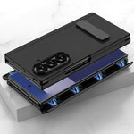 Custodia per telefono GKK in pelle con supporto girevole girevole e pieghevole magnetico, con chiusura a filo singolo., For Samsung Galaxy Z TriFold