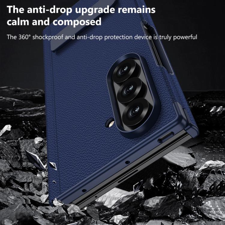 Custodia per telefono GKK in pelle con supporto girevole girevole e pieghevole magnetico, con chiusura a filo singolo., For Samsung Galaxy Z TriFold