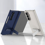Custodia per telefono GKK in pelle con supporto girevole girevole e pieghevole magnetico, con chiusura a filo singolo., For Samsung Galaxy Z TriFold