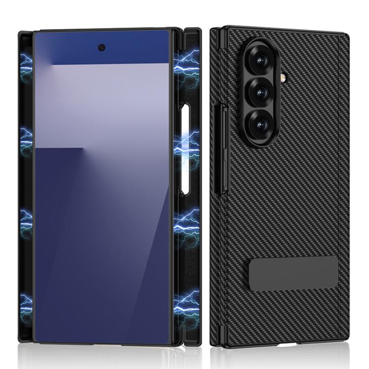 Custodia per telefono GKK in pelle con supporto girevole girevole e pieghevole magnetico, con chiusura a filo singolo., For Samsung Galaxy Z TriFold