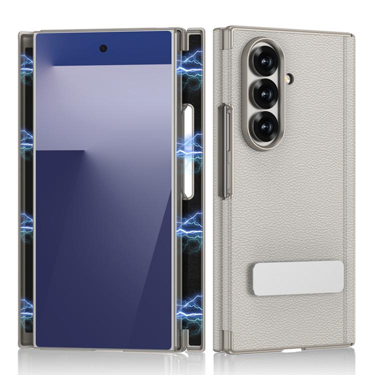 Custodia per telefono GKK in pelle con supporto girevole girevole e pieghevole magnetico, con chiusura a filo singolo., For Samsung Galaxy Z TriFold