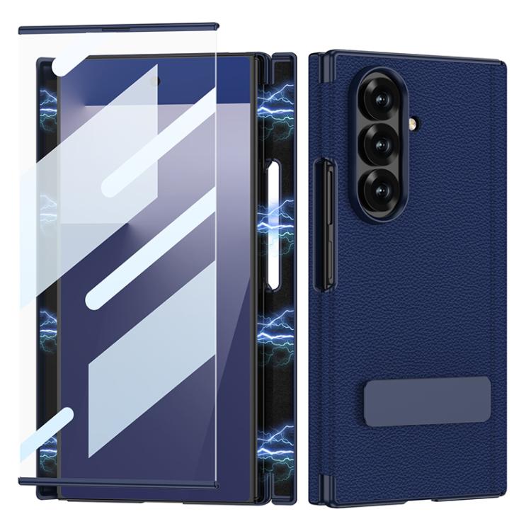 Custodia per telefono GKK in pelle con supporto girevole girevole e pieghevole magnetico integrato., For Samsung Galaxy Z TriFold