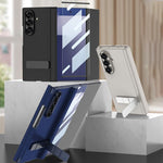 Custodia per telefono GKK in pelle con supporto girevole girevole e pieghevole magnetico integrato., For Samsung Galaxy Z TriFold