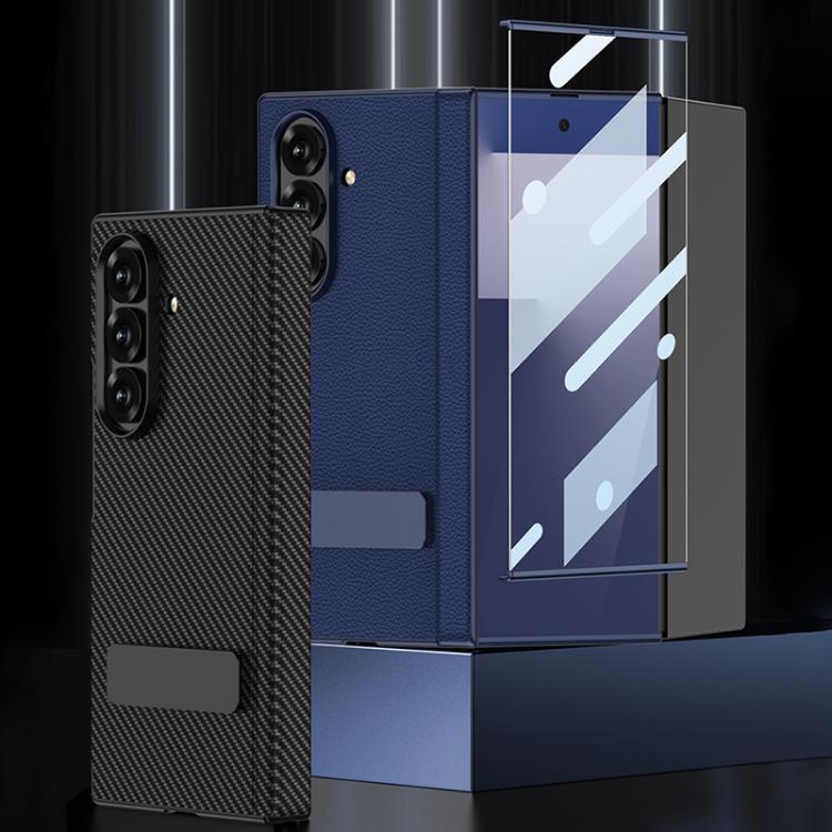 Custodia per telefono GKK in pelle con supporto girevole girevole e pieghevole magnetico integrato., For Samsung Galaxy Z TriFold