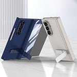 Custodia per telefono GKK in pelle con supporto girevole girevole e pieghevole magnetico integrato., For Samsung Galaxy Z TriFold