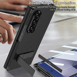 Custodia per telefono GKK in pelle con supporto girevole girevole e pieghevole magnetico integrato., For Samsung Galaxy Z TriFold