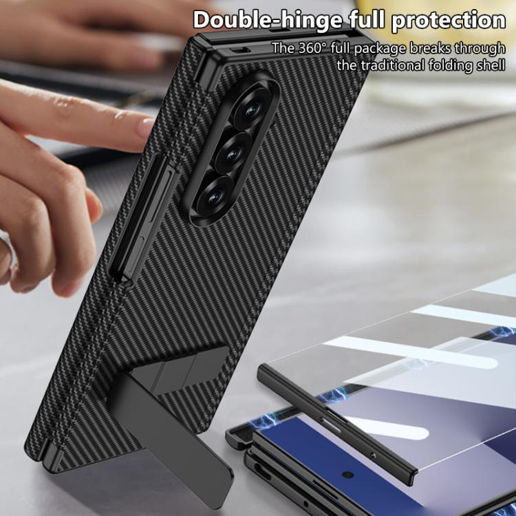 Custodia per telefono GKK in pelle con supporto girevole girevole e pieghevole magnetico integrato., For Samsung Galaxy Z TriFold