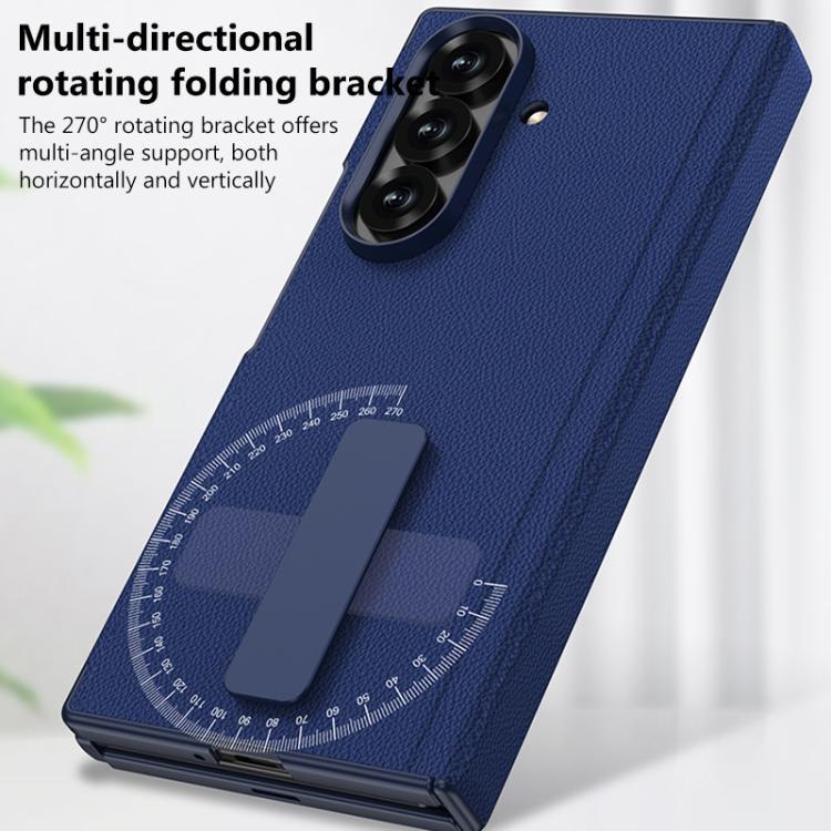 Custodia per telefono GKK in pelle con supporto girevole girevole e pieghevole magnetico integrato., For Samsung Galaxy Z TriFold