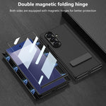 Custodia per telefono GKK in pelle con supporto girevole girevole e pieghevole magnetico integrato., For Samsung Galaxy Z TriFold