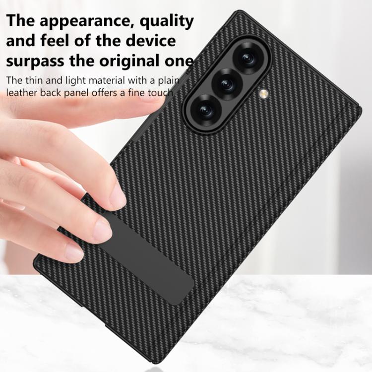 Custodia per telefono GKK in pelle con supporto girevole girevole e pieghevole magnetico integrato., For Samsung Galaxy Z TriFold