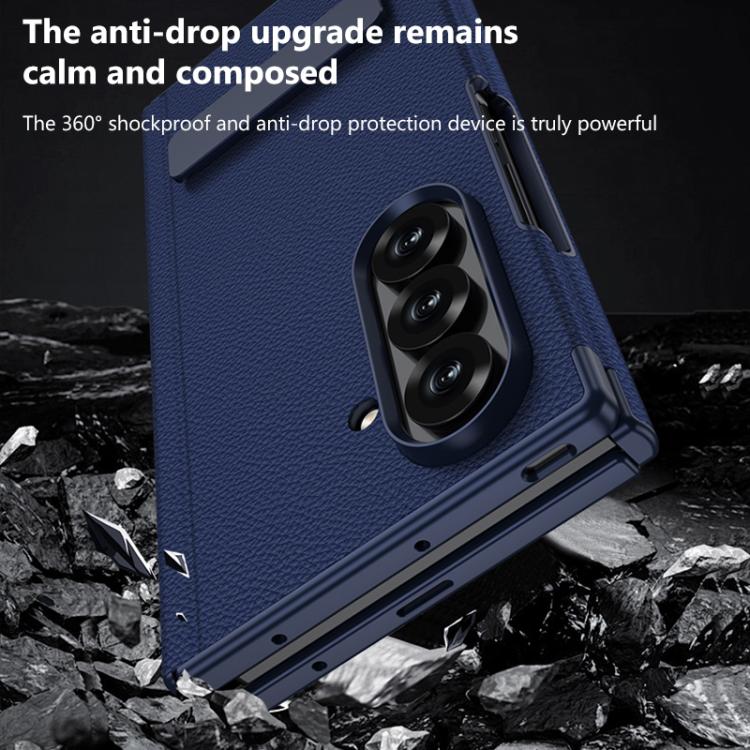 Custodia per telefono GKK in pelle con supporto girevole girevole e pieghevole magnetico integrato., For Samsung Galaxy Z TriFold
