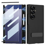 Custodia per telefono GKK in pelle con supporto girevole girevole e pieghevole magnetico integrato., For Samsung Galaxy Z TriFold