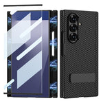 Custodia per telefono GKK in pelle con supporto girevole girevole e pieghevole magnetico integrato., For Samsung Galaxy Z TriFold