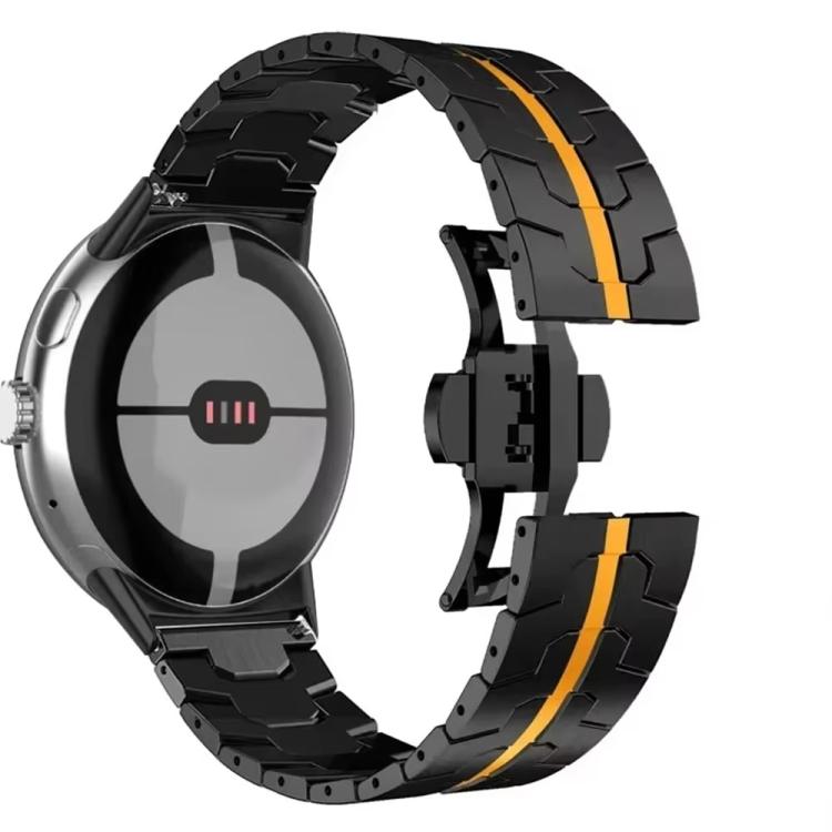 Cinturino per orologio in acciaio inossidabile con fibbia a farfalla di Iron Man., For Google Pixel Watch 4 / 3 / 2 / 1 41mm