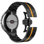 Cinturino per orologio in acciaio inossidabile con fibbia a farfalla di Iron Man., For Google Pixel Watch 4 / 3 / 2 / 1 41mm