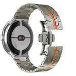 Cinturino per orologio in acciaio inossidabile con fibbia a farfalla di Iron Man., For Google Pixel Watch 4 / 3 / 2 / 1 41mm