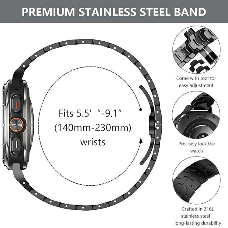 Cinturino per orologio in acciaio inossidabile con fibbia a farfalla di Iron Man., For Google Pixel Watch 4 / 3 / 2 / 1 41mm