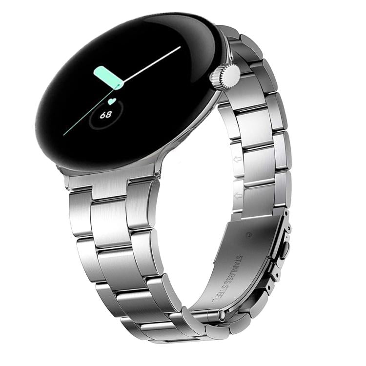 Cinturino sottile in acciaio inossidabile con tre perline per orologio, For Google Pixel Watch 4 / 3 / 2 / 1 41mm