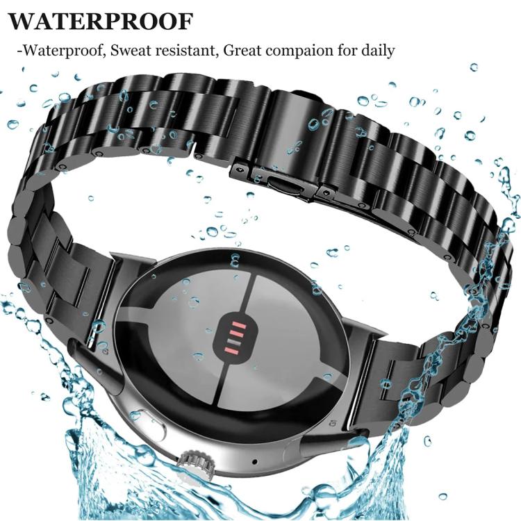 Cinturino sottile in acciaio inossidabile con tre perline per orologio, For Google Pixel Watch 4 / 3 / 2 / 1 41mm