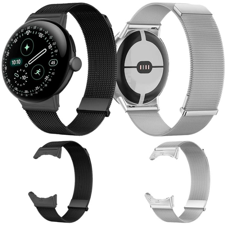 Cinturino per orologio in acciaio inox con doppia fibbia magnetica a occhiello, modello milanese., For Google Pixel Watch 4 / 3 / 2 / 1 41mm