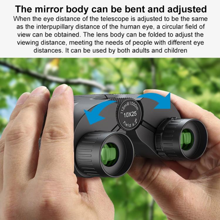 Binocolo compatto APEXEL 10 x 25 ad alta potenza, portatile, ideale per l'osservazione degli uccelli e l'esplorazione all'aperto., 10 x 25