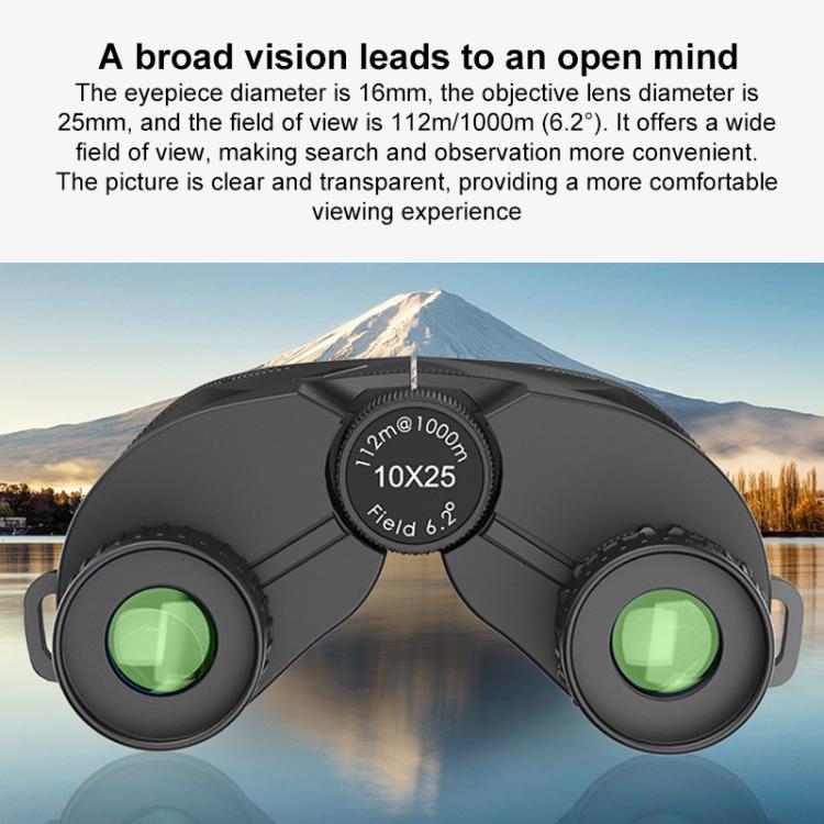 Binocolo compatto APEXEL 10 x 25 ad alta potenza, portatile, ideale per l'osservazione degli uccelli e l'esplorazione all'aperto., 10 x 25