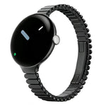 Cinturino per orologio in acciaio inossidabile sottile, ovale, con fibbia a farfalla e un solo perlino., For Google Pixel Watch 4 / 3 / 2 / 1 41mm