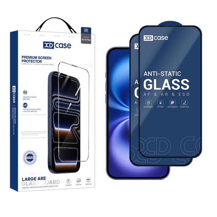 Pellicola protettiva in vetro temperato HD con stampa serigrafica XDcase (confezione da 2 pezzi), For iPhone 17e / 16e, For iPhone 17 Pro Max, For iPhone 17 Pro, For iPhone 17, For iPhone Air, For iPhone 16 Pro Max, For iPhone 16 Pro, For iPhone 16 Plu...