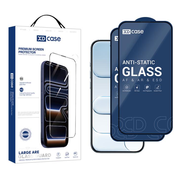 Pellicola protettiva in vetro temperato HD con stampa serigrafica XDcase (confezione da 2 pezzi), For iPhone 17e / 16e, For iPhone 17 Pro Max, For iPhone 17 Pro, For iPhone 17, For iPhone Air, For iPhone 16 Pro Max, For iPhone 16 Pro, For iPhone 16 Plu...
