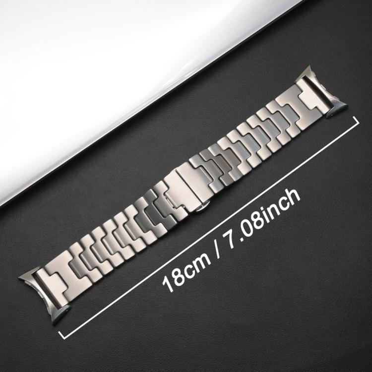 Cinturino per orologio in acciaio inossidabile con chiusura a farfalla a forma di H., For Google Pixel Watch 4 / 3 45mm