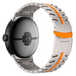 Cinturino per orologio in lega di titanio con fibbia di sicurezza Iron Man a design diviso., For Google Pixel Watch 4 / 3 45mm