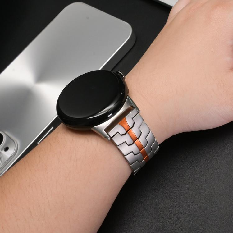 Cinturino per orologio in lega di titanio con fibbia di sicurezza Iron Man a design diviso., For Google Pixel Watch 4 / 3 45mm