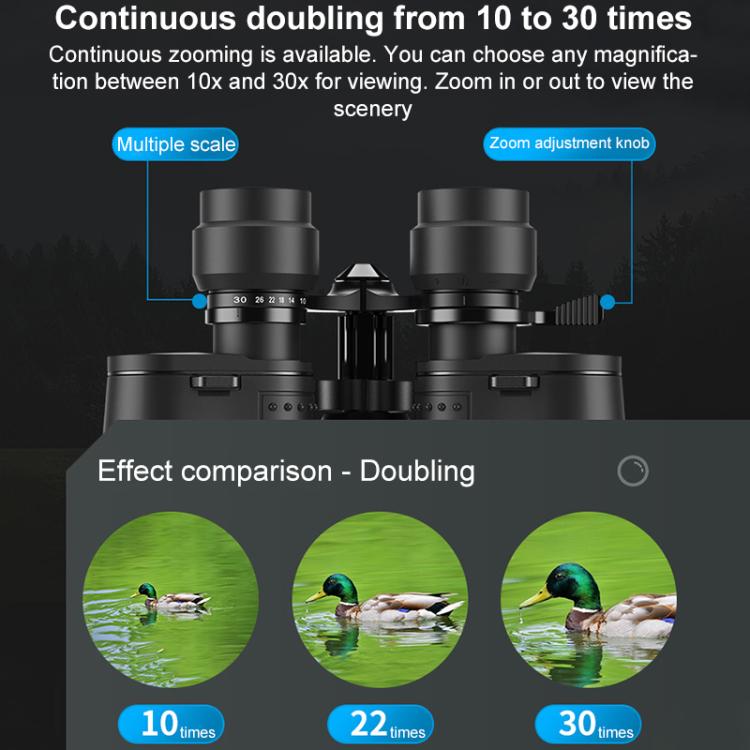 Binocolo zoom APEXEL 10-30X50 con doppi oculari di grandi dimensioni, alta definizione e ingrandimento variabile., 10-30X50