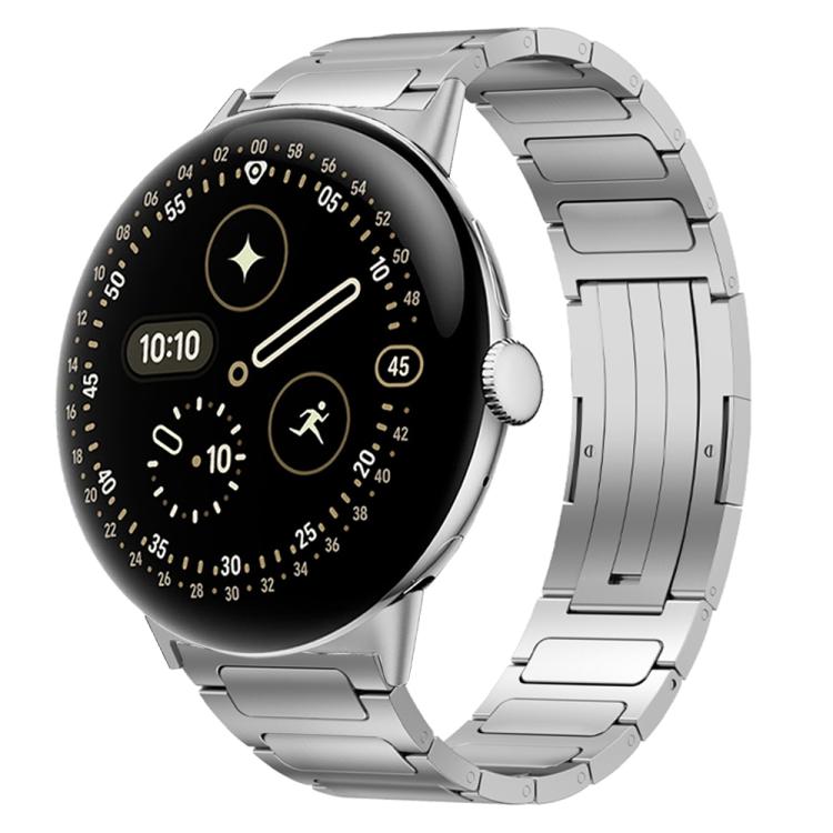 Cinturino per orologio in lega di titanio con fibbia pieghevole a forma di I, For Google Pixel Watch 4 / 3 45mm
