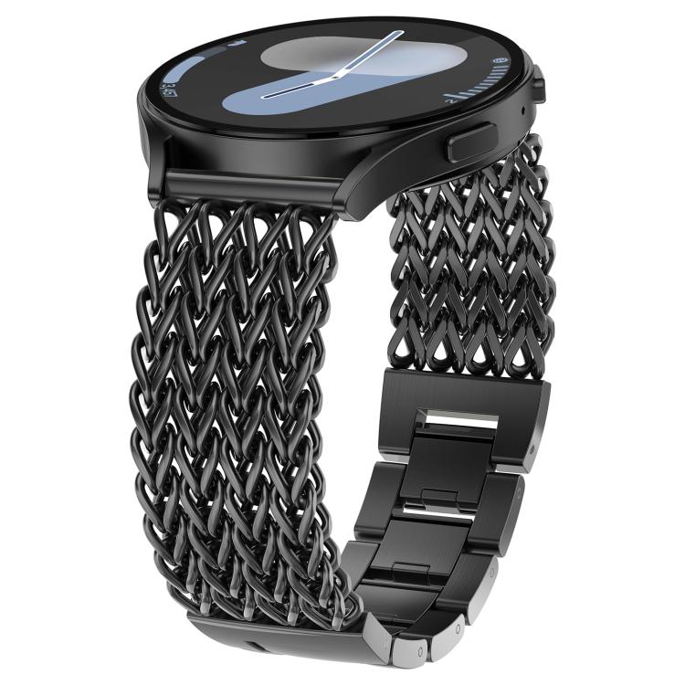 Cinturino per orologio xDfind in acciaio inossidabile intrecciato a spina di pesce con testa piatta, 22mm
