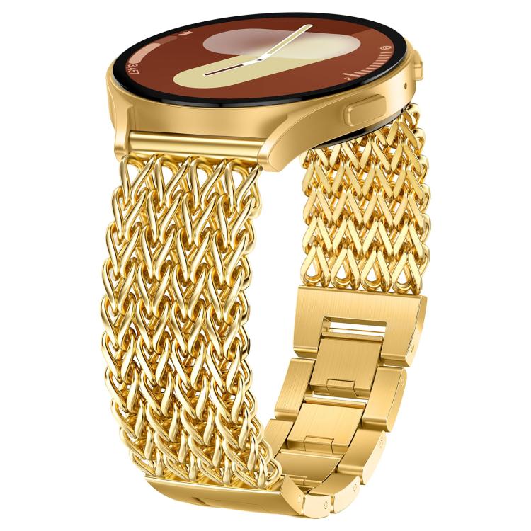 Cinturino per orologio xDfind in acciaio inossidabile intrecciato a spina di pesce con testa piatta, 22mm