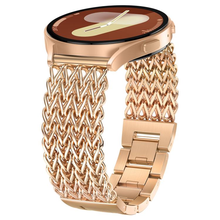 Cinturino per orologio xDfind in acciaio inossidabile intrecciato a spina di pesce con testa piatta, 22mm