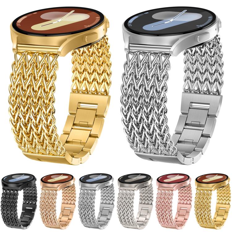 Cinturino per orologio xDfind in acciaio inossidabile intrecciato a spina di pesce con testa piatta, 22mm