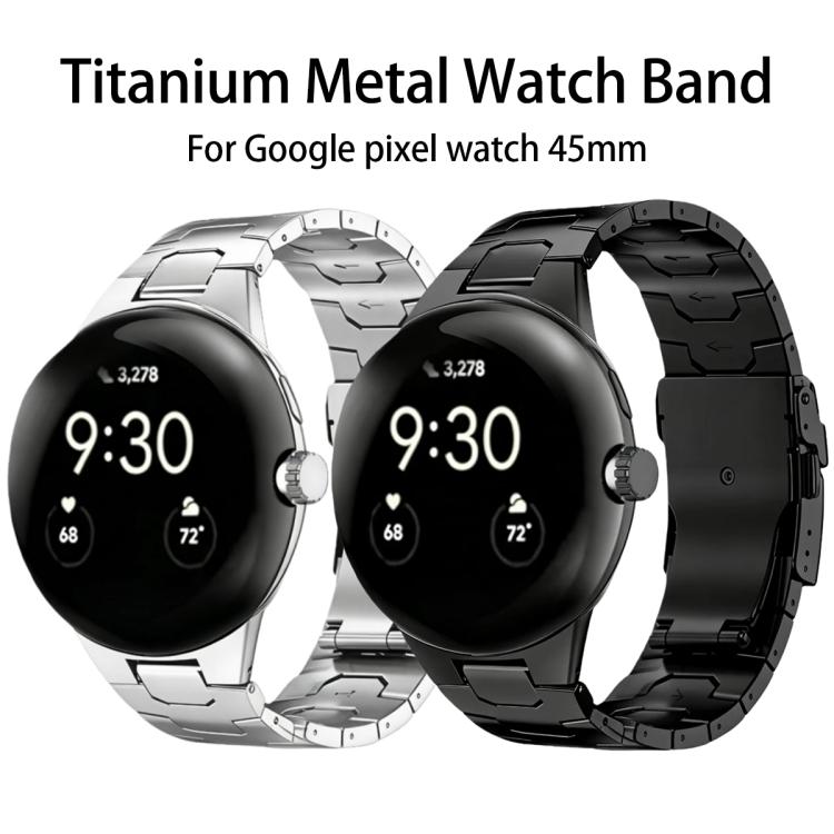 Cinturino per orologio in lega di titanio con fibbia di sicurezza integrata Iron Man., For Google Pixel Watch 4 / 3 45mm