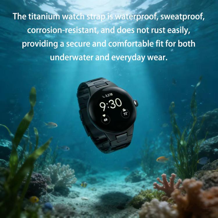 Cinturino per orologio in lega di titanio con fibbia di sicurezza integrata Iron Man., For Google Pixel Watch 4 / 3 45mm