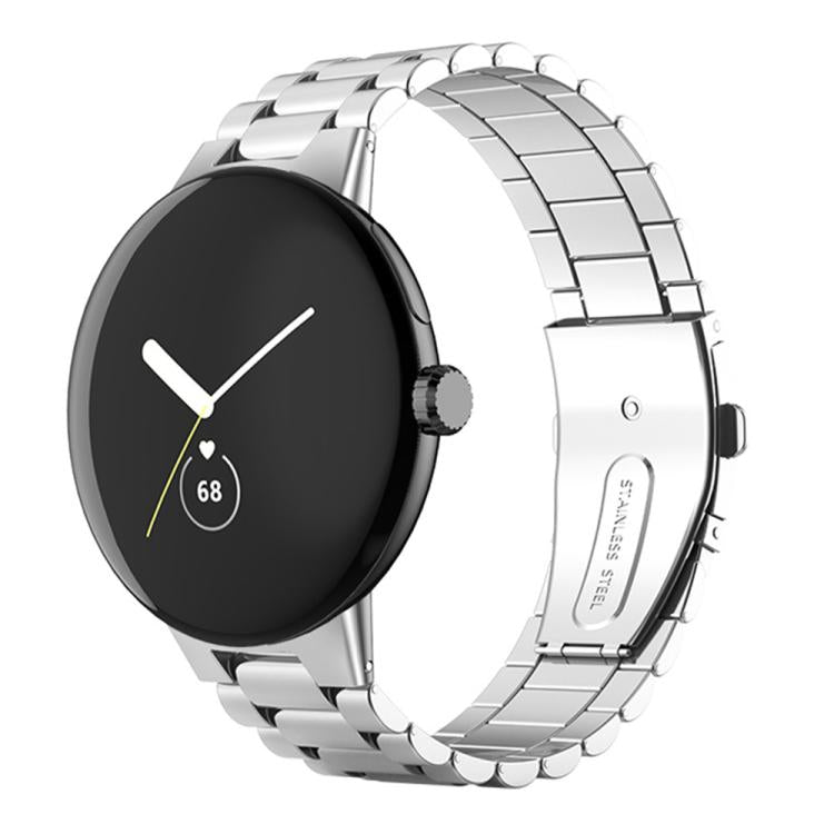 Cinturino per orologio in lega di titanio con fibbia a farfalla integrata a tre perline., For Google Pixel Watch 4 / 3 45mm