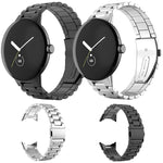 Cinturino per orologio in lega di titanio con fibbia a farfalla integrata a tre perline., For Google Pixel Watch 4 / 3 45mm