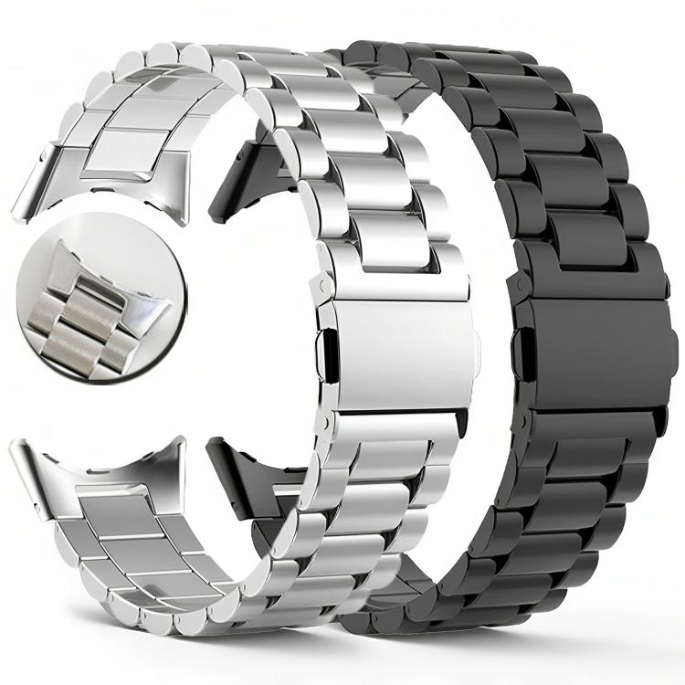 Cinturino per orologio in lega di titanio con fibbia a farfalla integrata a tre perline., For Google Pixel Watch 4 / 3 45mm