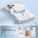 Custodia magnetica trasparente per telefono Kemeng in PC., For iPhone 17 Pro Max, For iPhone 17 Pro