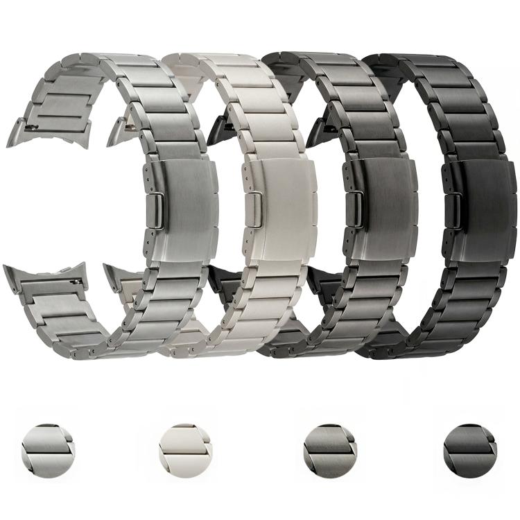 Cinturino per orologio in lega di titanio con fibbia a tartaruga e tre perline, For Google Pixel Watch 4 / 3 45mm