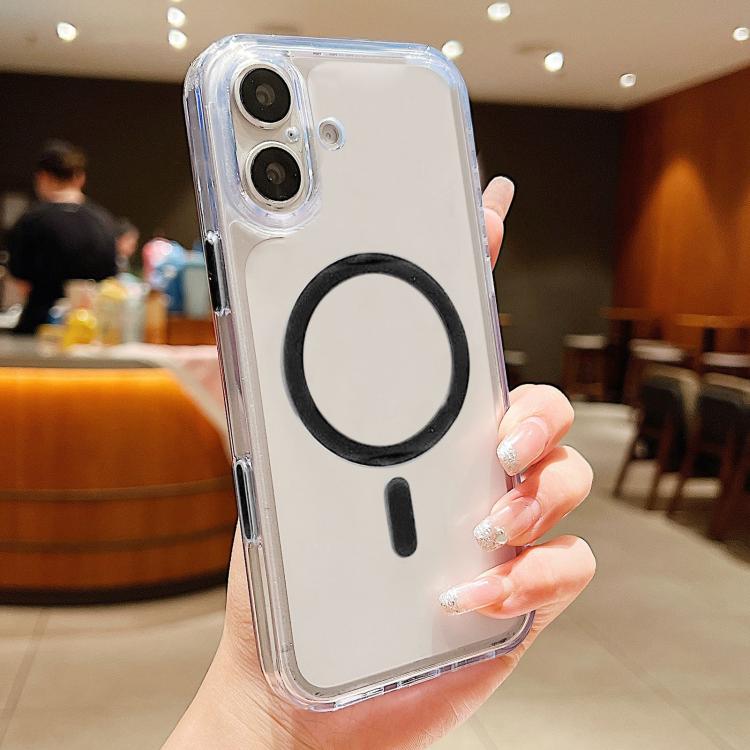 Custodia magnetica ibrida in PC satinato e TPU con tasto di rilevamento AI per telefono, For iPhone 16